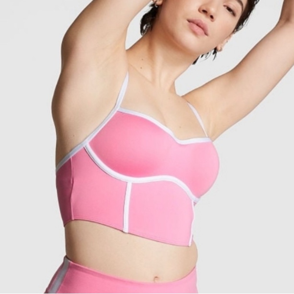 NWT PINK Active VS Women's Ultimate Push-Up Corset Sports Bra (M)